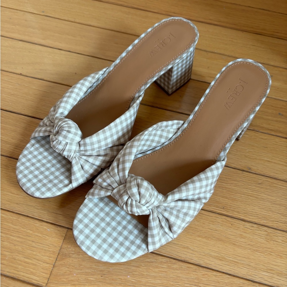 JCrew Gingham Heels (size 10)